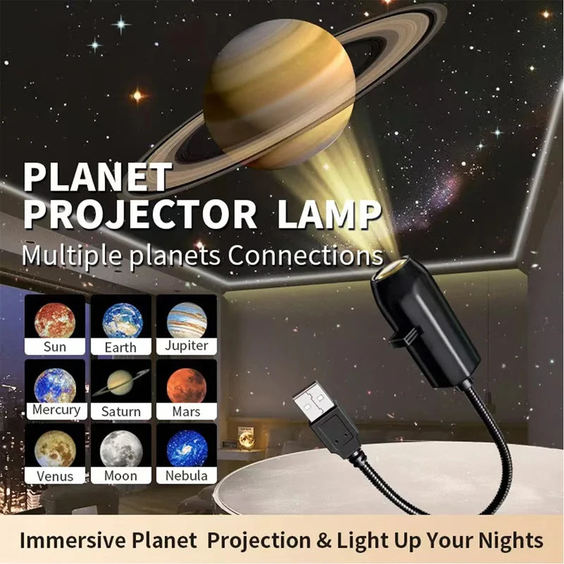 USB Ceiling Moon Earth Projection Atmosphere Light Starry Sky Lamp - 6 Lenses