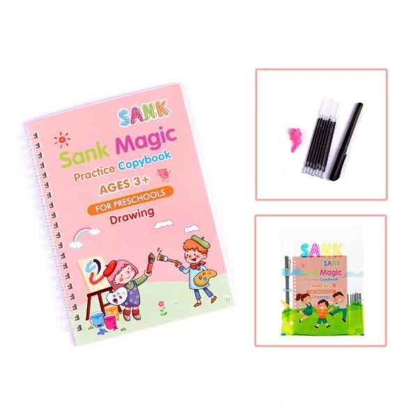 Sank Magic Practice Copybook Set - 4 Books with Pen & 10 Refills