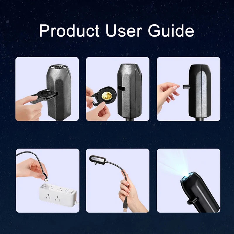 USB Ceiling Moon Earth Projection Atmosphere Light Starry Sky Lamp - 6 Lenses